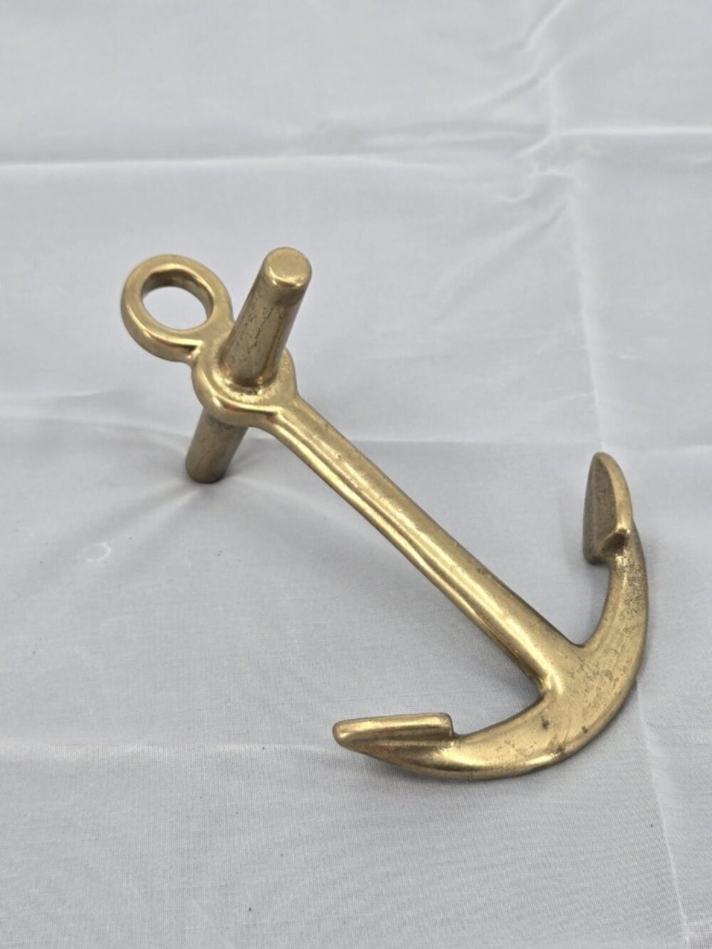 Vintage Brass Anchor Decor Paperweight MCM Beach Coastal Nautical